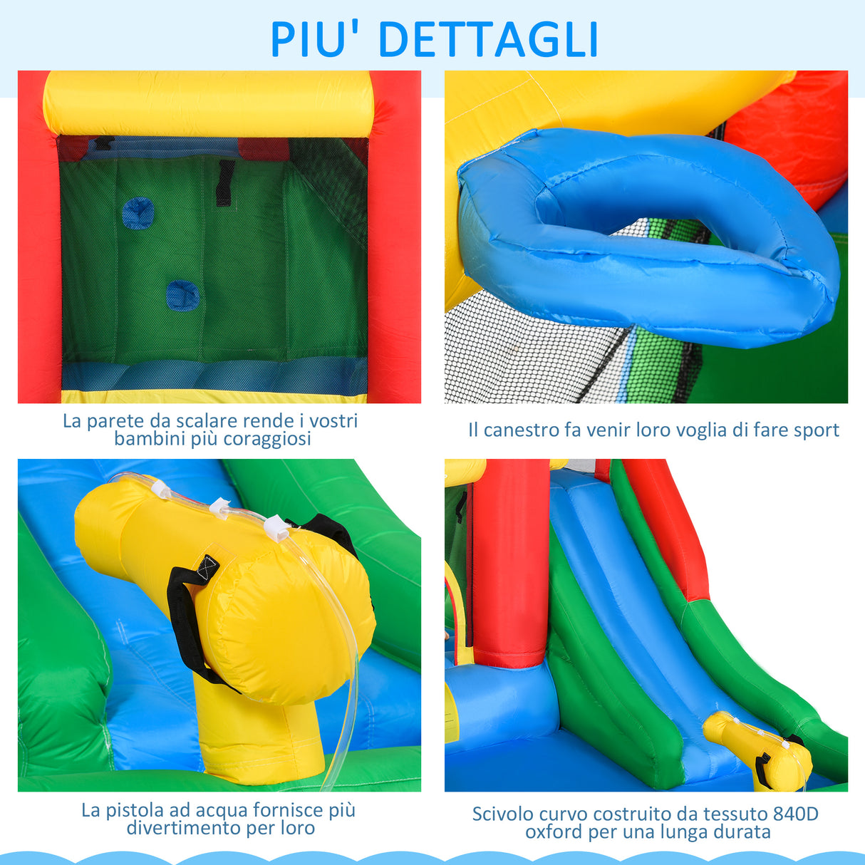 easycomfort gioco gonfiabile per bambini 3 8 anni con scivolo e piscina 330x245x215cm