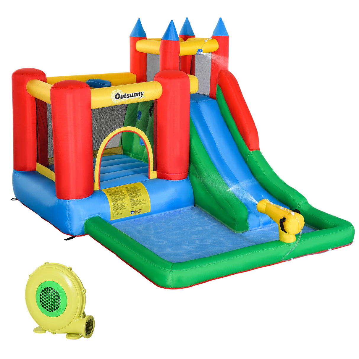 easycomfort gioco gonfiabile per bambini 3 8 anni con scivolo e piscina 330x245x215cm
