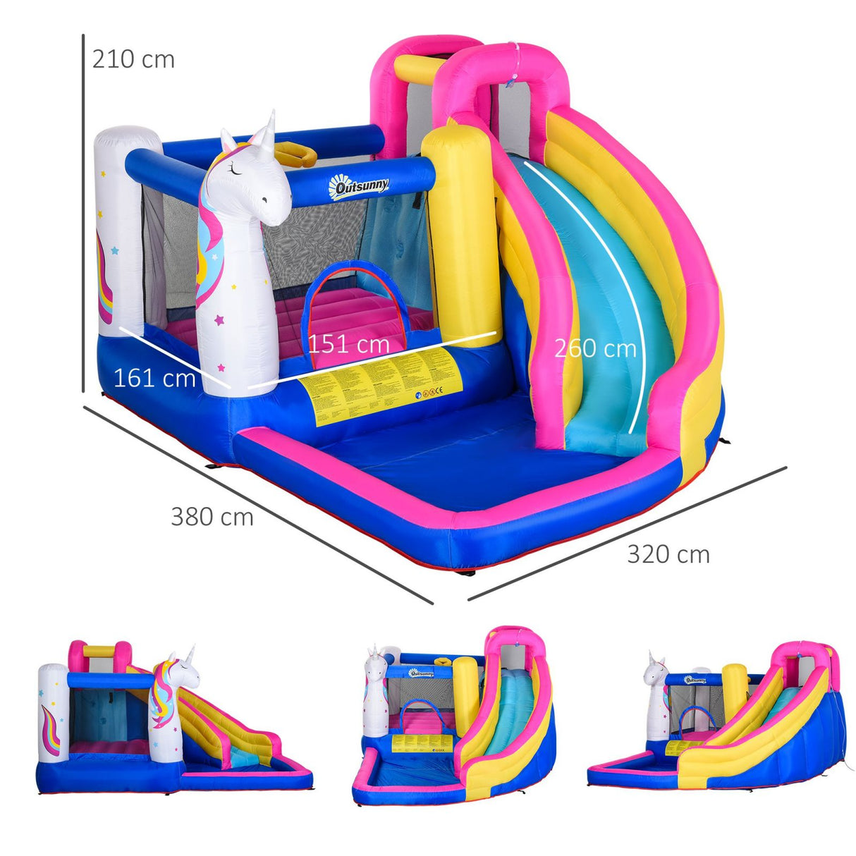 easycomfort easycomfort castello gonfiabile gigante con unicorno per 4 bambini castello per gioco