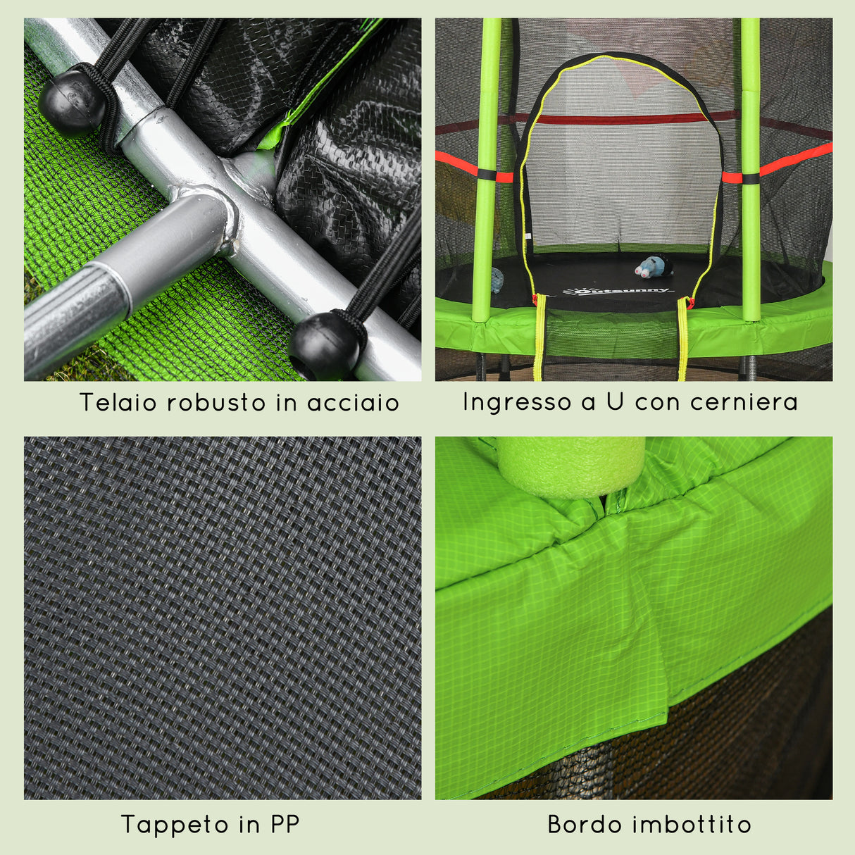 easycomfort tappeto elastico 140cm per bambini da 3 anni con rete di protezione trampolino elastico carico massimo 45kg