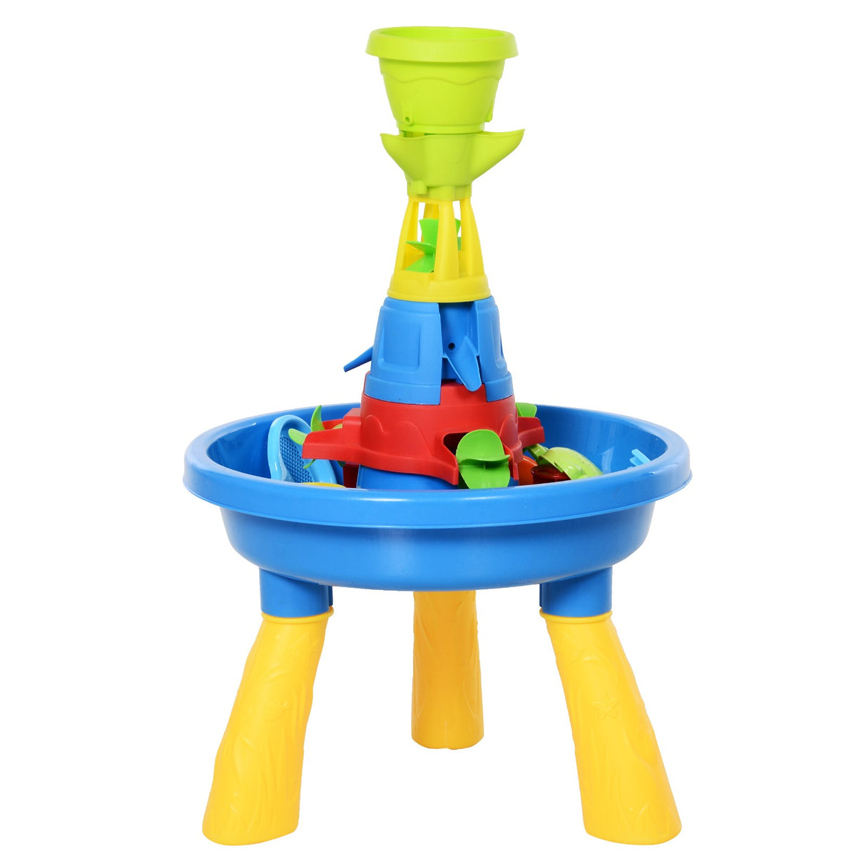 easycomfort easycomfort playset tavolino acqua e sabbia per bambini con 21 accessori set giocattoli tavolo acquatico da spiaggia ed esterni in pp 46x46x72 cm