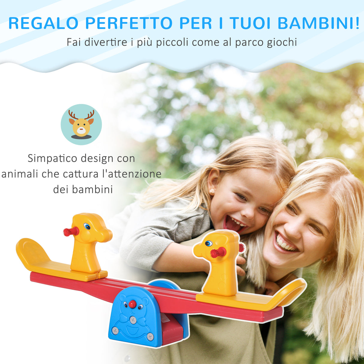 easycomfort easycomfort altalena a bilico con maniglie antiscivolo per bambini eta 1 4 anni plastica hdpe atossica 150x32x60cm multicolore
