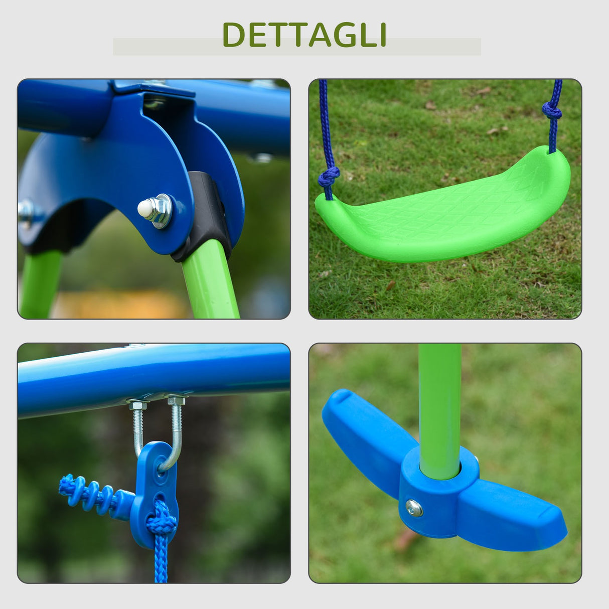 easycomfort easycomfort set altalene da giardino per 4 bambini 1 altalena doppia e 2 altalene singole capacita di peso 45kg altalena 180kg totale 280x140x178cm