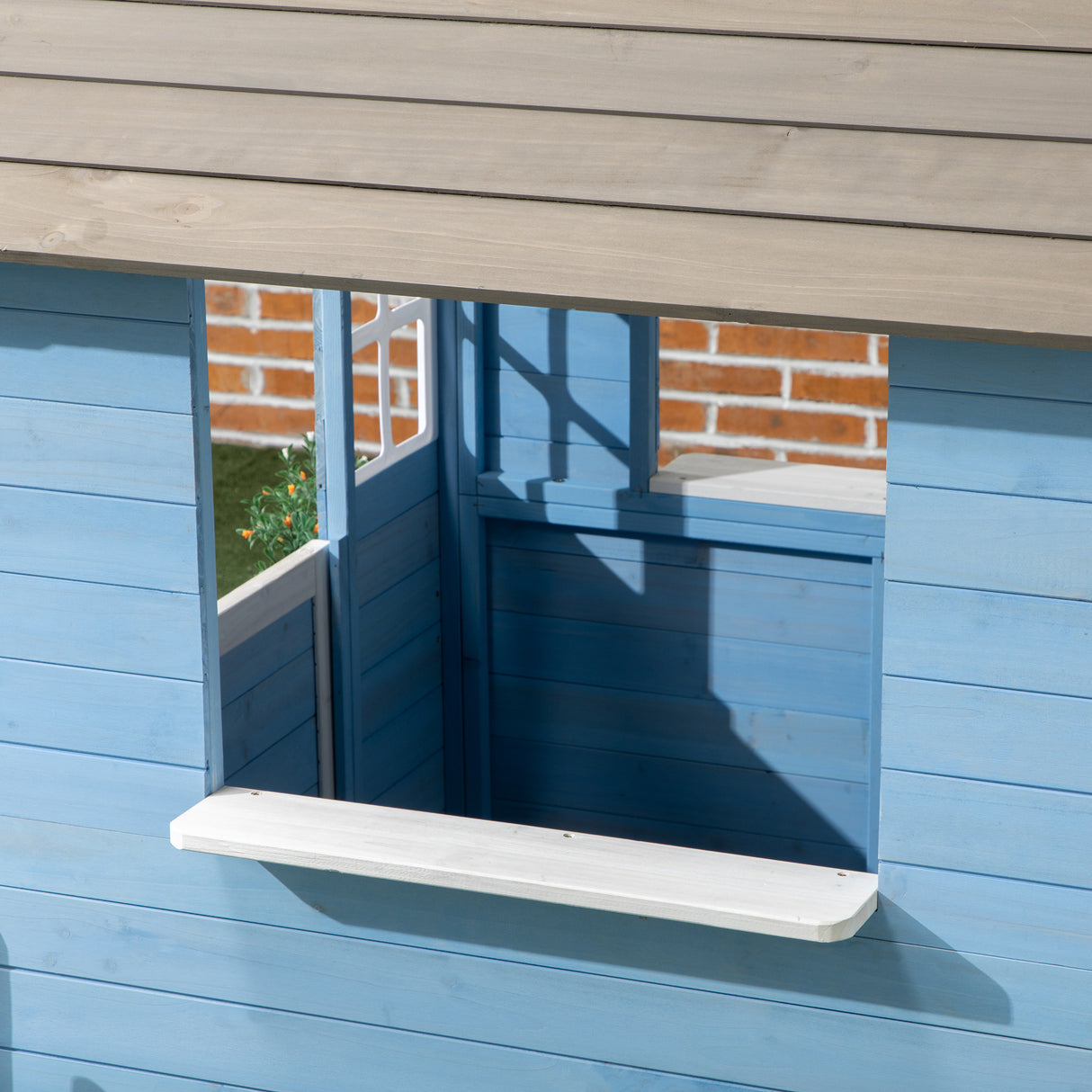 easycomfort easycomfort casetta per bambini in legno da esterno eta 3 7 anni 151x112 5x142cm blu