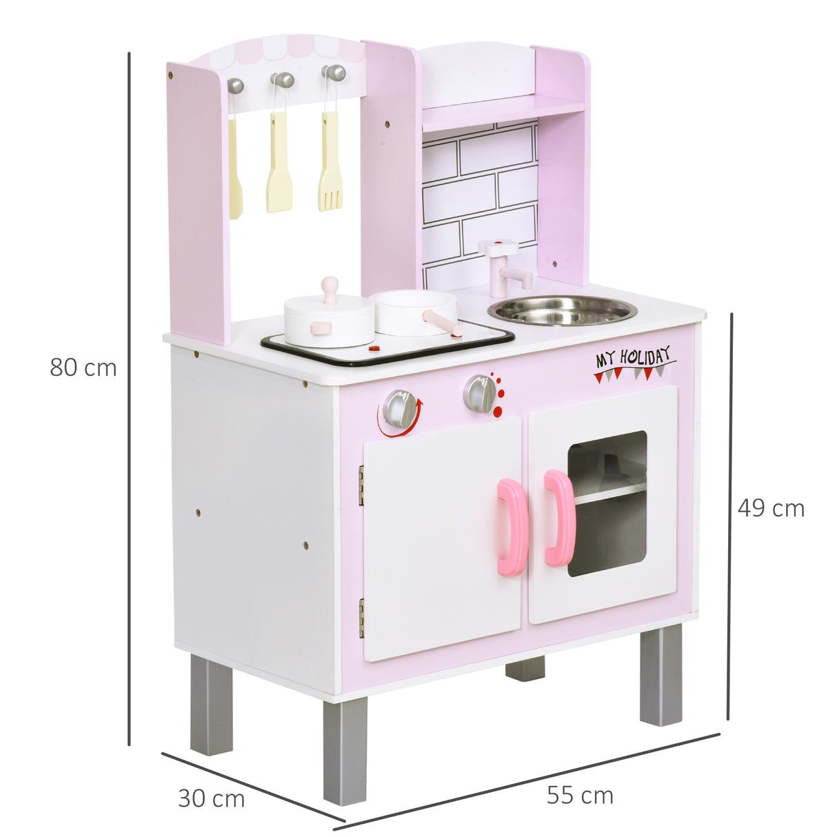 easycomfort easycomfort cucina giocattolo per bambini 3 anni con 5 accessori inclusi gioco con suoni realistici armadietto 55x30x80cm rosa