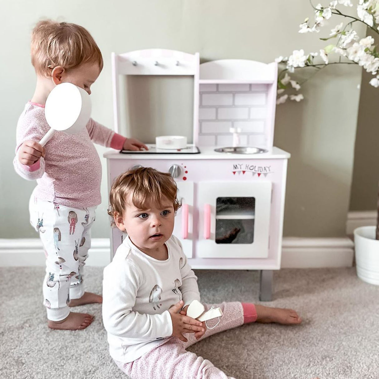 easycomfort easycomfort cucina giocattolo per bambini 3 anni con 5 accessori inclusi gioco con suoni realistici armadietto 55x30x80cm rosa