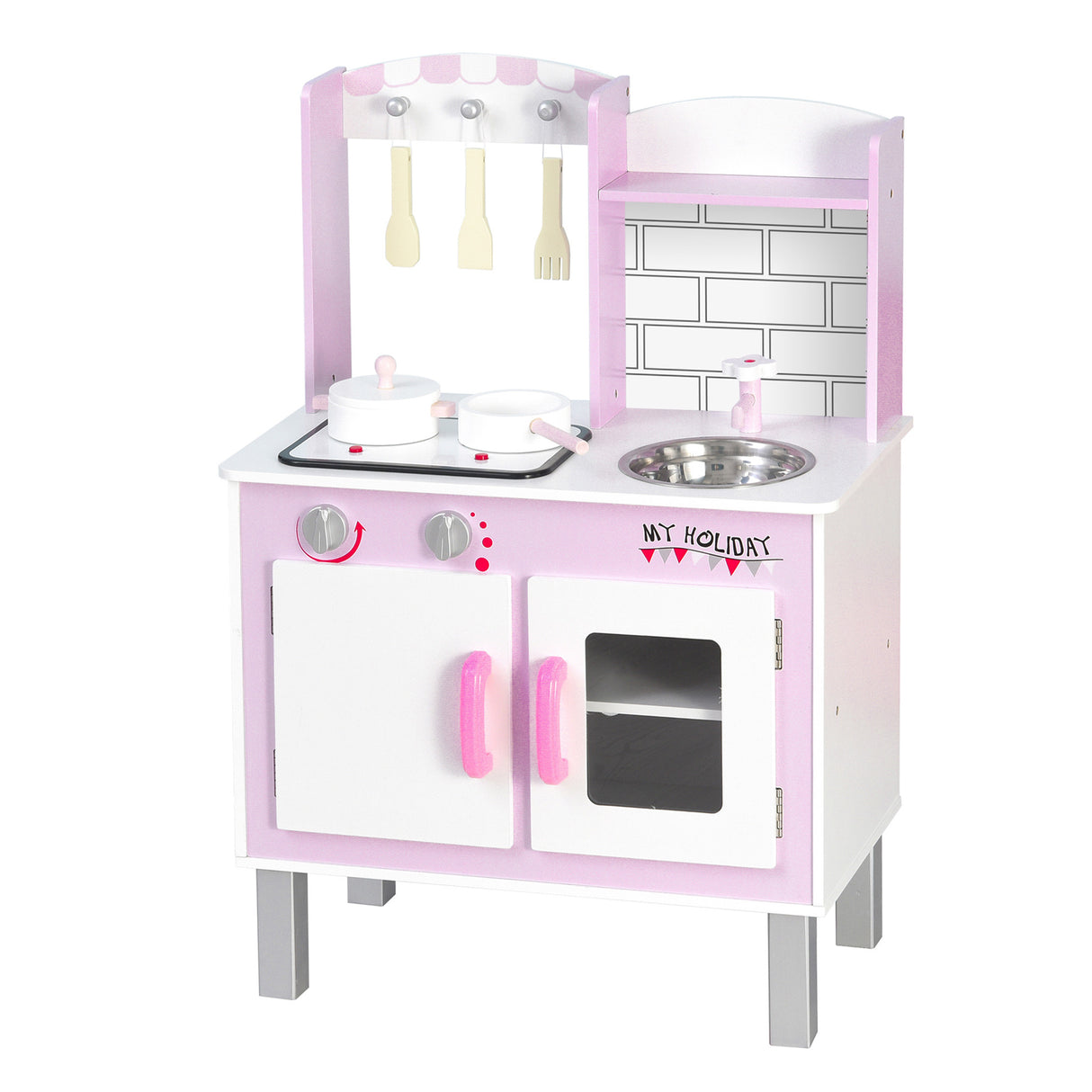 easycomfort easycomfort cucina giocattolo per bambini 3 anni con 5 accessori inclusi gioco con suoni realistici armadietto 55x30x80cm rosa