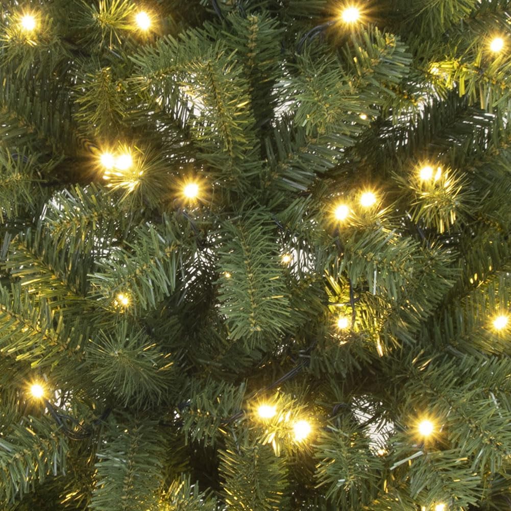 le stelle albero di natale artificiale verde h 210cm x l 102cm pino super folto con 280 luci led incorporate e base effetto legno