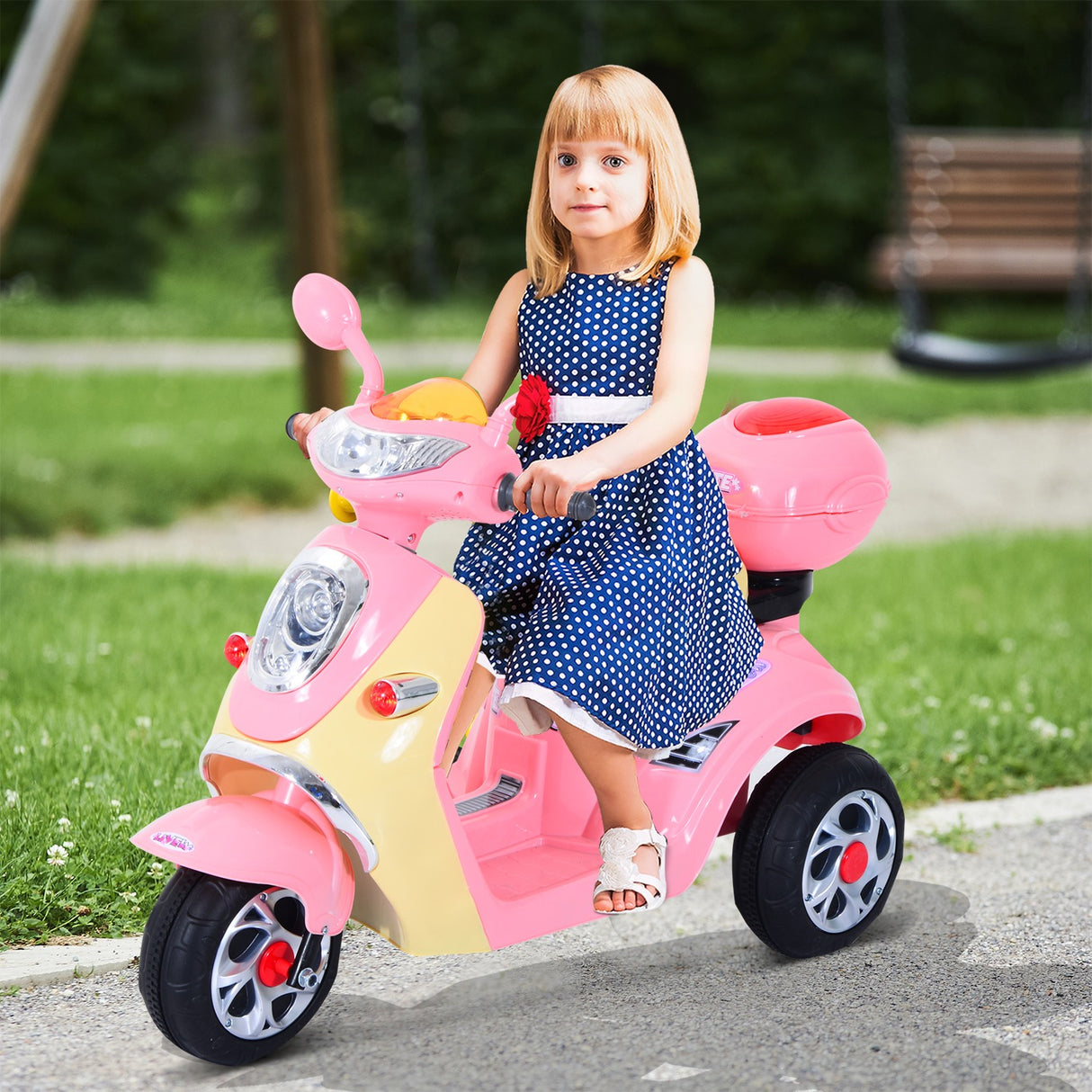 easycomfort easycomfort motorino per bambini triciclo elettrico per bambine 6v con luci e musica rosa