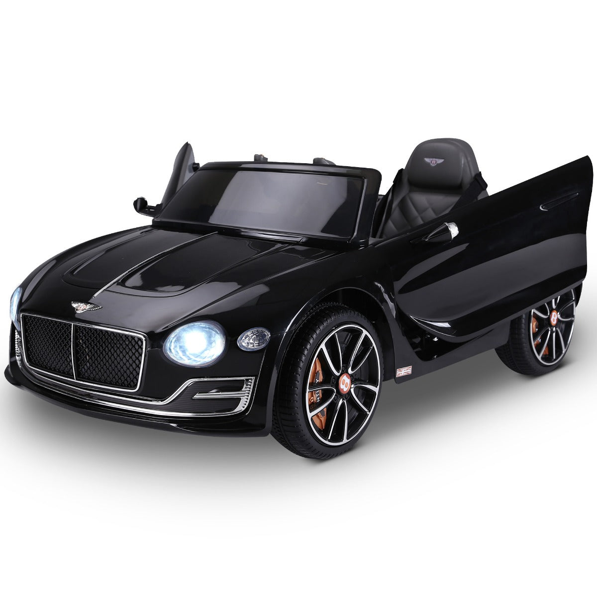 easycomfort easycomfort macchina elettrica per bambini bentley con 2 portiere guida manuale e telecomando fari e suoni 108x60x43cm nero