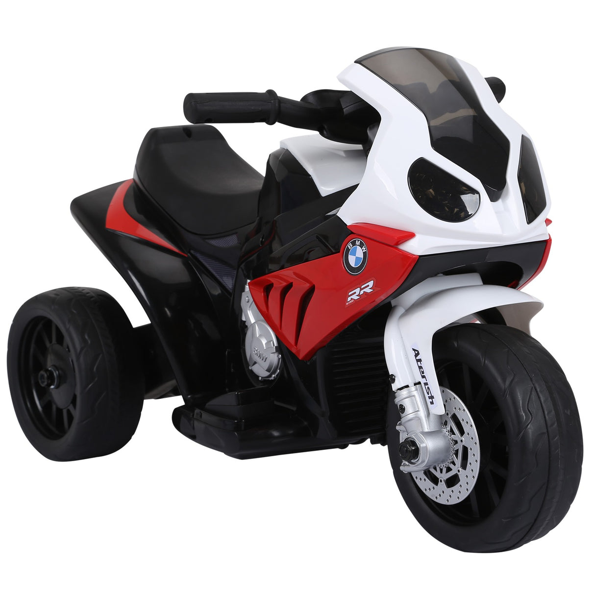 easycomfort easycomfort moto elettrica per bambini max 20kg con licenza bmw 3 ruote batteria ricaricabile 6v bianco rosso 66x37x44cm