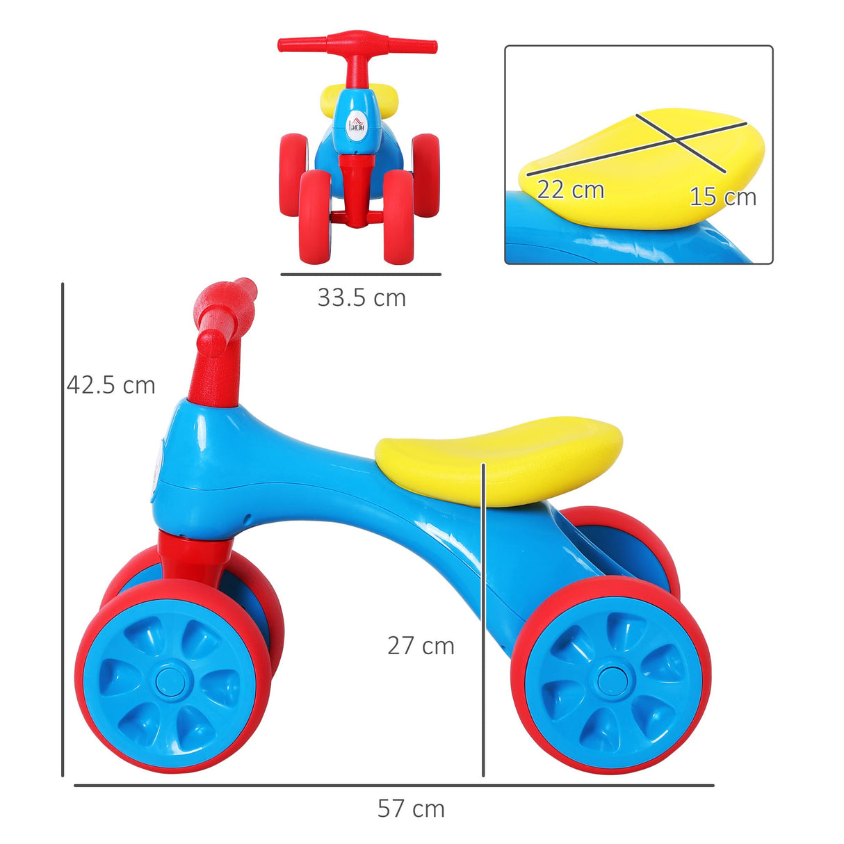 easycomfort easycomfort bicicletta equilibrio senza pedali giochi con 4 ruote per bambini da 18 36 mesi blu e rosso 57cm x 33 5cm x 42 5cm