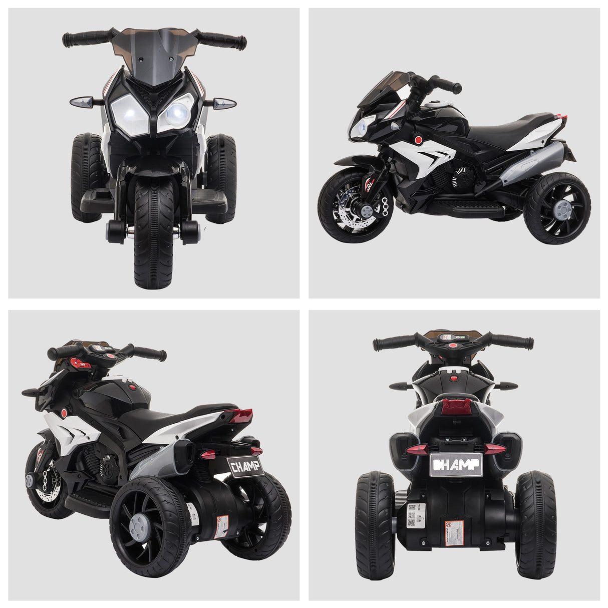 easycomfort easycomfort moto elettrica per bambini 3 5 anni max 25kg con luci musica batteria 6v e velocita 3kmh 86cmx42cmx52cm nera