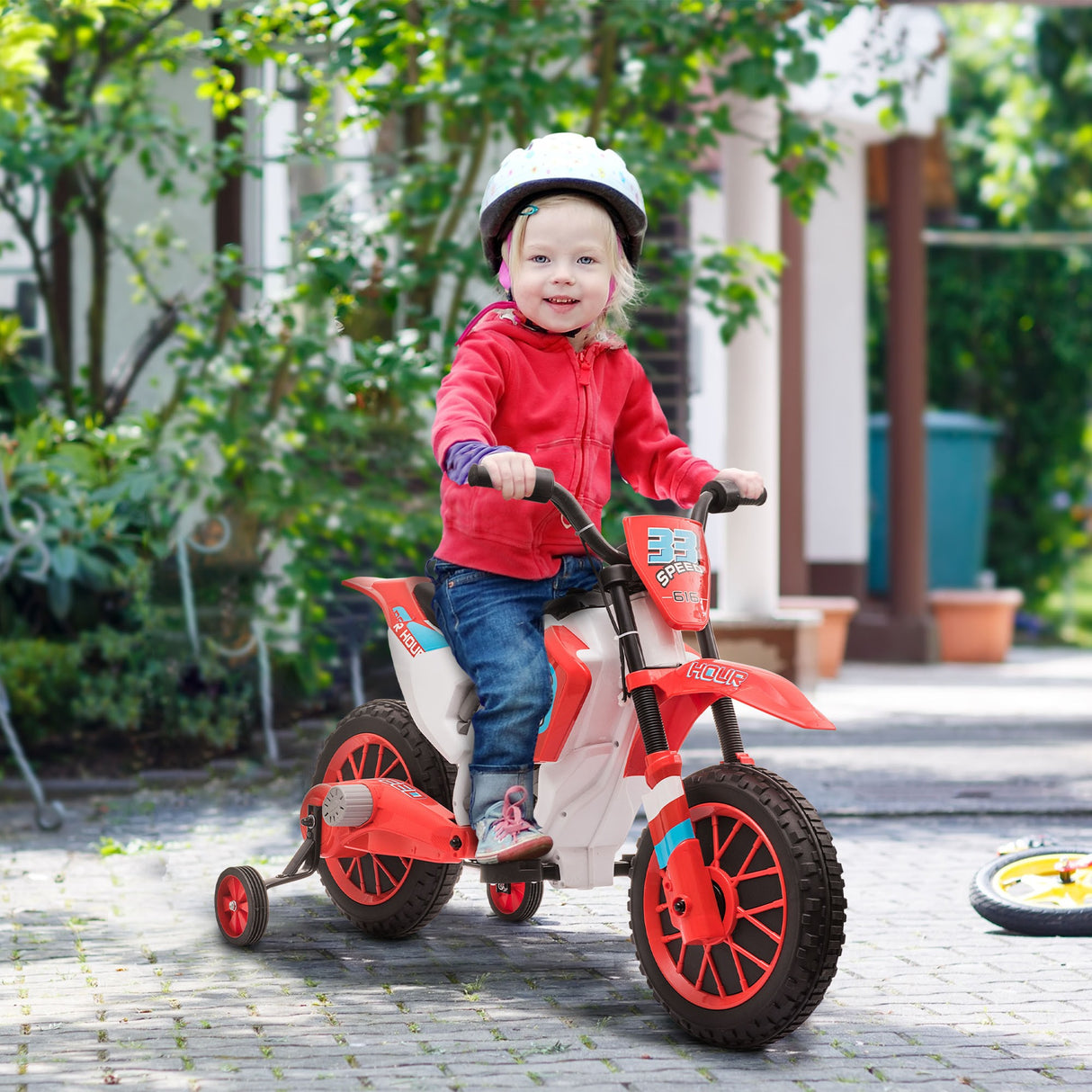 easycomfort easycomfort moto da cross elettrica per bambini da 3 5 anni rosso