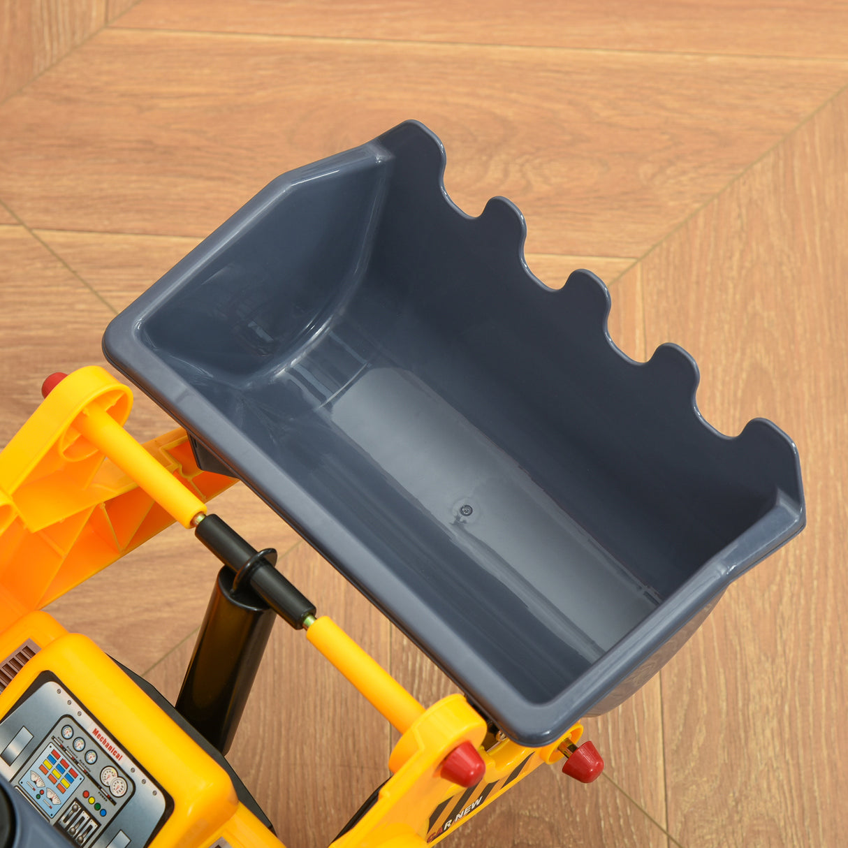 easycomfort easycomfort ruspa giocattolo con volante escavatore manuale e vano nascosto gioco cavalcabile bambini 2 3 anni 70x26x37cm giallo