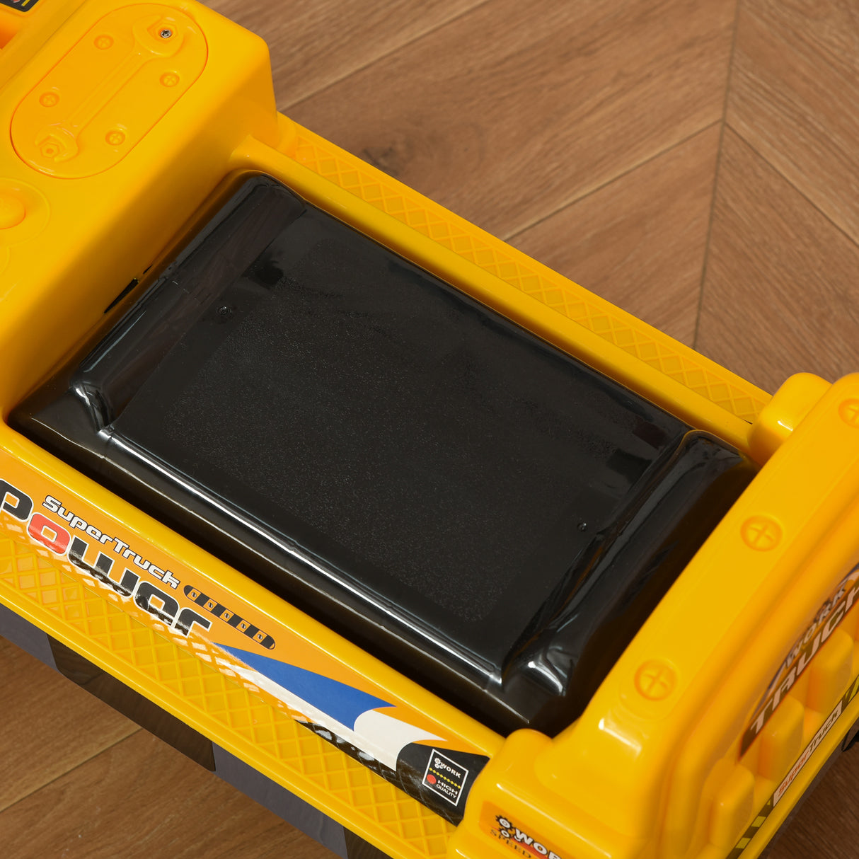 easycomfort easycomfort ruspa giocattolo 2 in 1 con escavatore e mordente vano nascosto gioco cavalcabile bambini 2 3 anni 90x28x58cm giallo