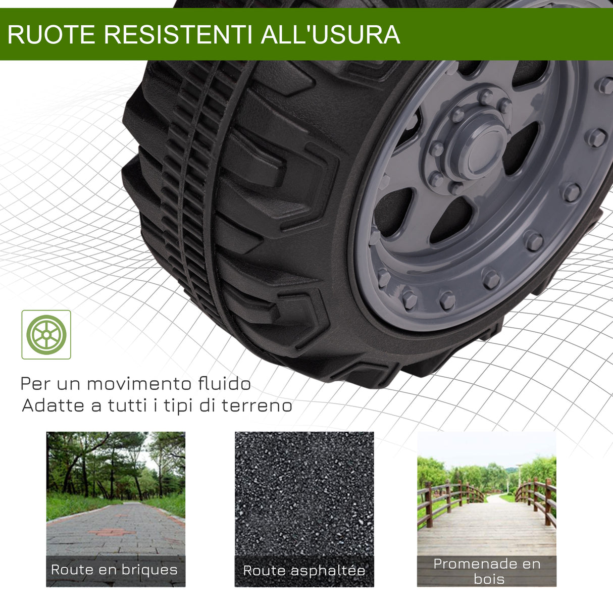 easycomfort easycomfort quad elettrico per bambini con batteria ricaricabile 6v pulsante acceleratore eta 18 36 mesi 70x42x45cm verde