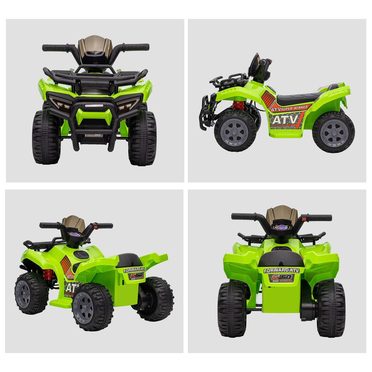 easycomfort easycomfort quad elettrico per bambini con batteria ricaricabile 6v pulsante acceleratore eta 18 36 mesi 70x42x45cm verde