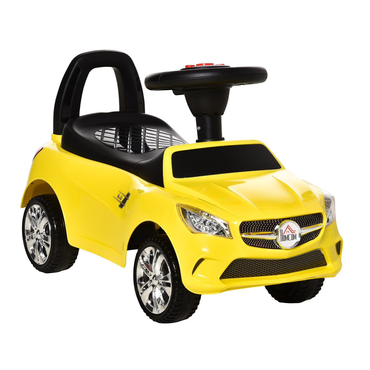 easycomfort easycomfort macchina giocattolo per bambini cavalcabile con volante musiche e fari eta 18 36 mesi 63 5x28x36cm giallo