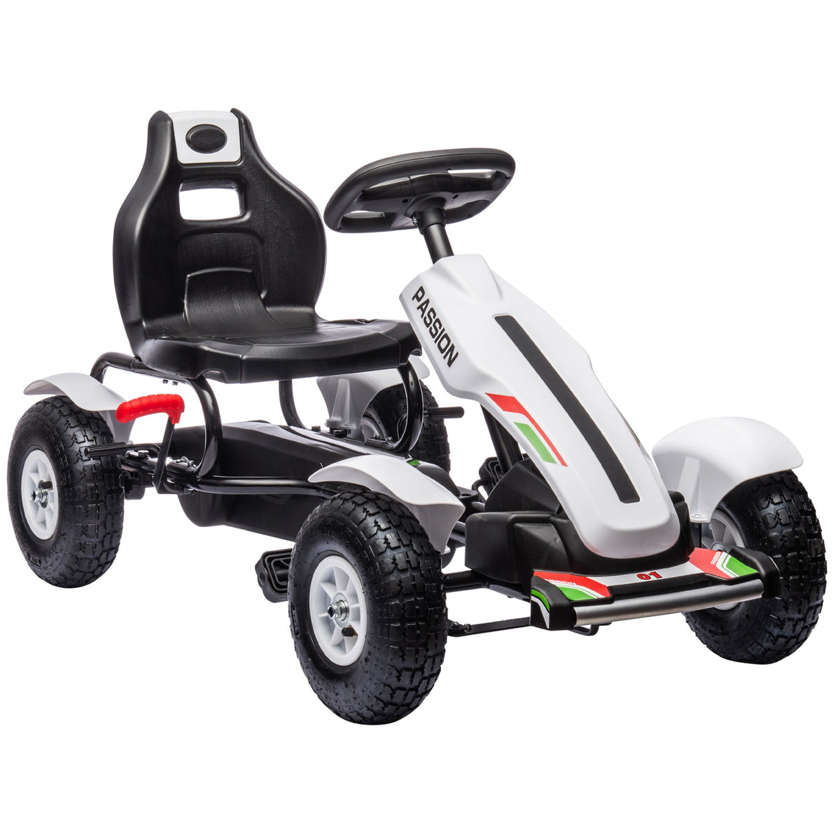 easycomfort easycomfort go kart a pedali per bambini 5 12 anni in plastica e metallo con sedile regolabile e freno a mano 121x58x61 cm