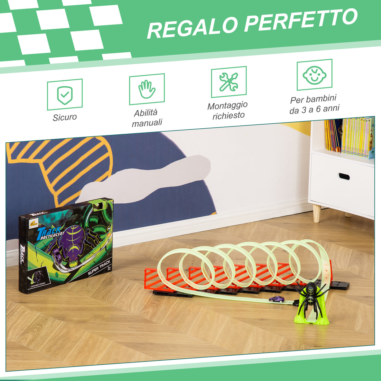 easycomfort easycomfort pista per macchinine con effetti luminosi e automobilina per bambini da 3 6 anni 86x67x21cm multicolore