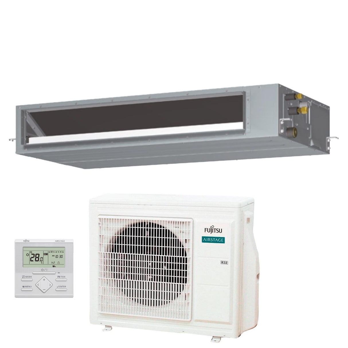 fujitsu climatizzatore condizionatore fujitsu canalizzato canalizzabile eco serie km 24000 btu r 32 arxg24kmla a comando escluso