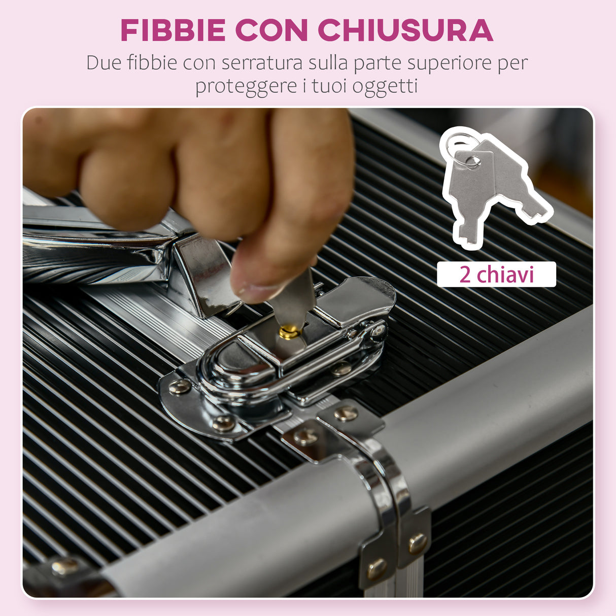 easycomfort easycomfort trolley valigetta porta trucchi professionale blocco con 2 chiavi e ruote nero 36x23x52cm