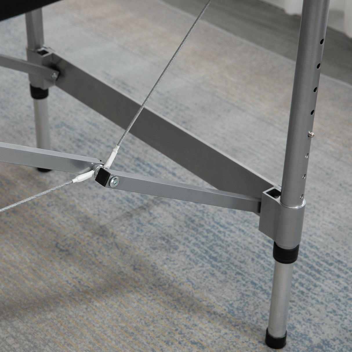 easycomfort lettino per massaggio portatile e pieghevole con altezza regolabile e seduta imbottita 186x71x62 83 cm nero