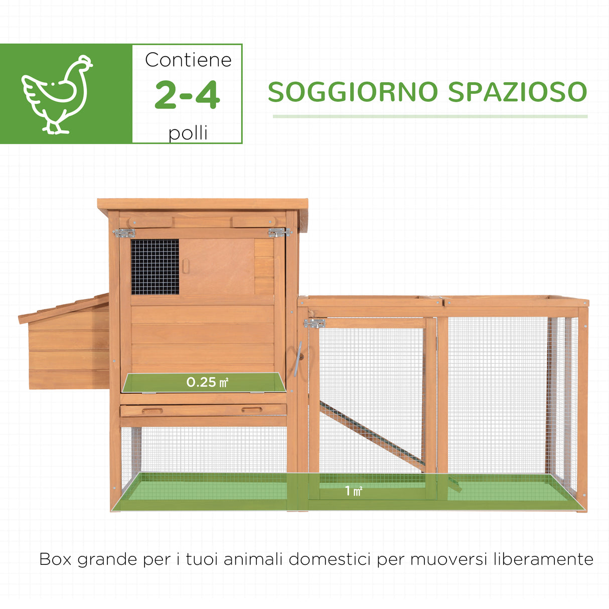easycomfort easycomfort pollaio da giardino gabbie per galline da esterno con zona di corsa e nido in legno 19081103cm