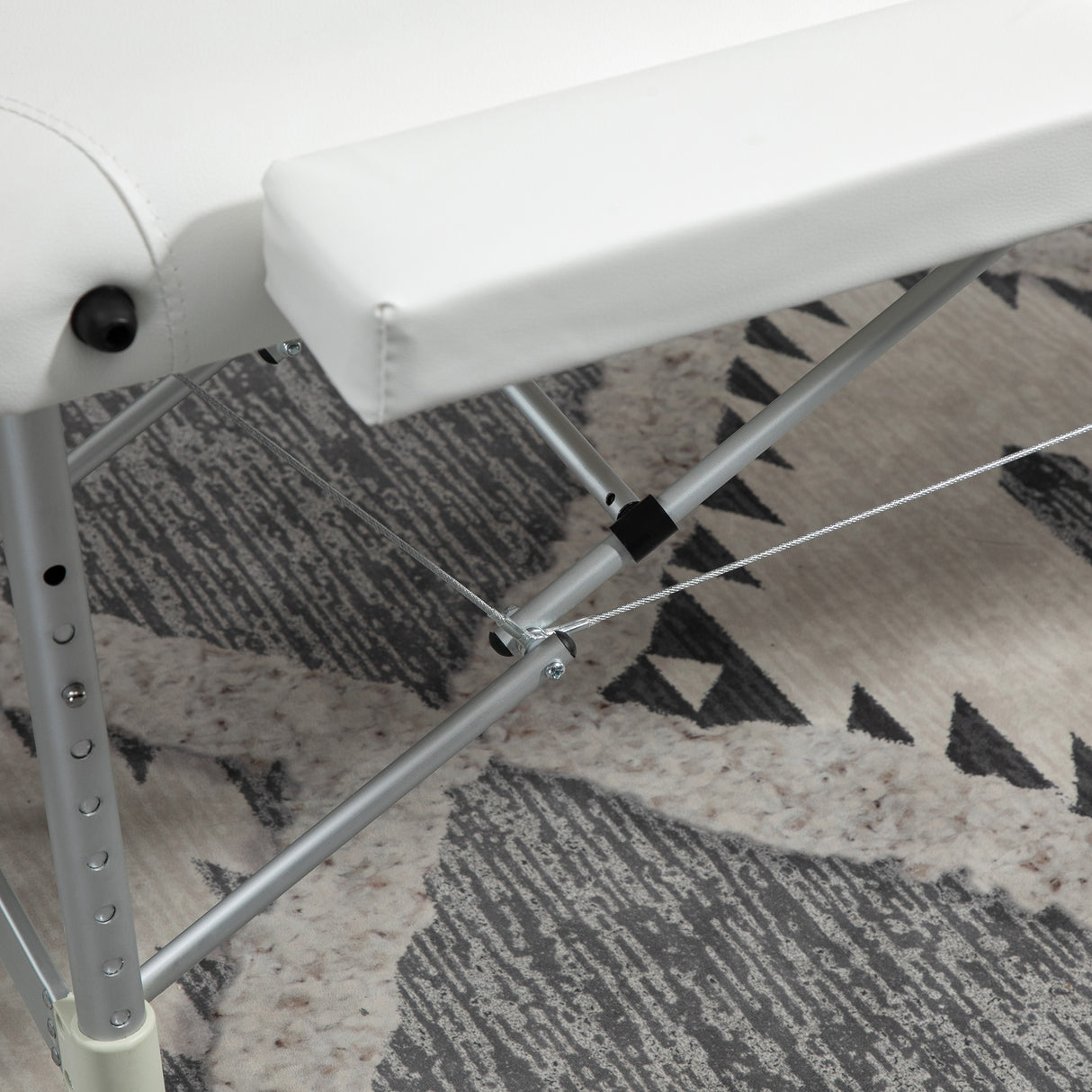 easycomfort lettino massaggi portatile pieghevole e professionale in alluminio bianco 215x60x61 84cm