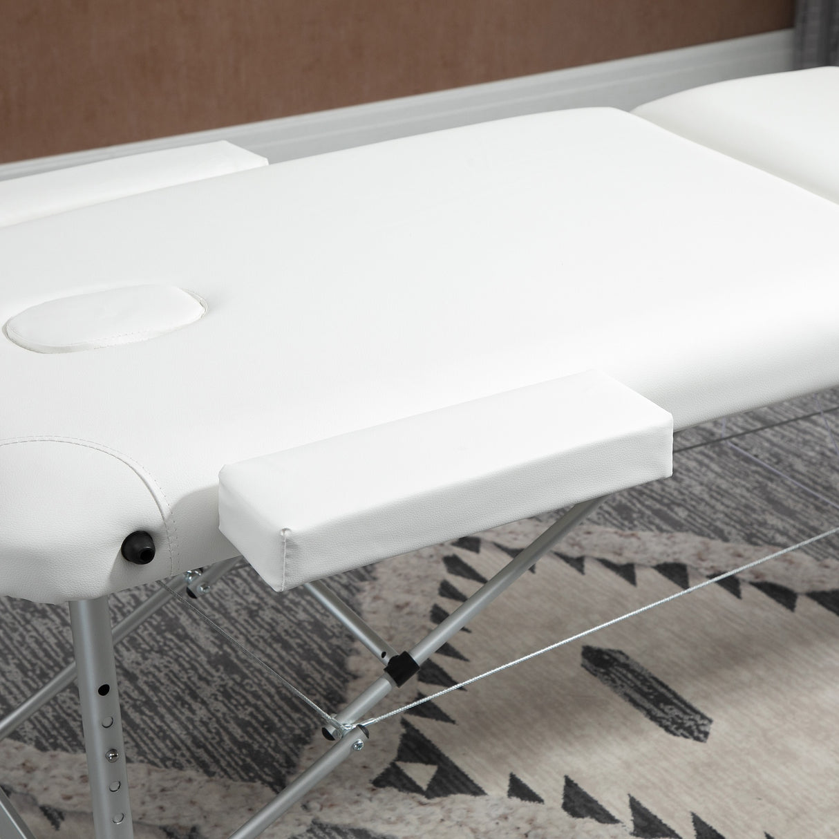 easycomfort lettino massaggi portatile pieghevole e professionale in alluminio bianco 215x60x61 84cm