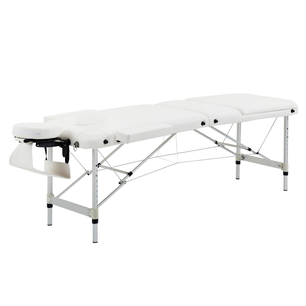 easycomfort lettino massaggi portatile pieghevole e professionale in alluminio bianco 215x60x61 84cm