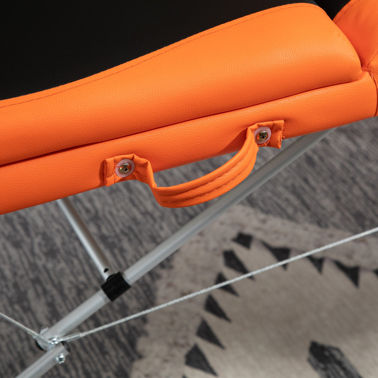 easycomfort easycomfort lettino per massaggi professionale pieghevole in alluminio nero e arancione 215x 60 cm