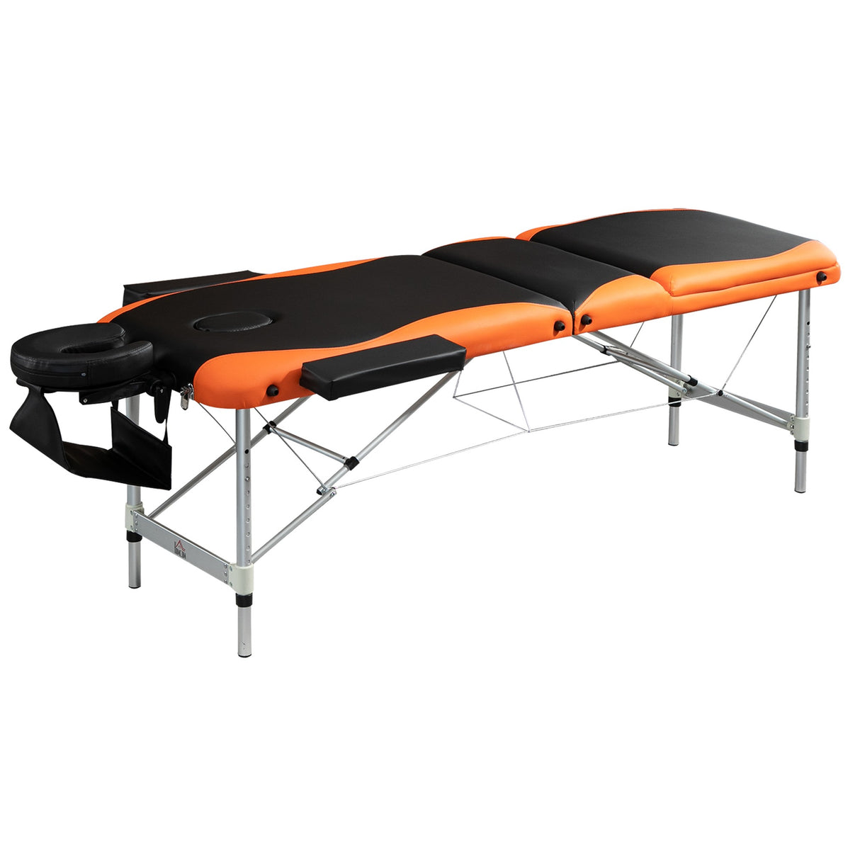 easycomfort easycomfort lettino per massaggi professionale pieghevole in alluminio nero e arancione 215x 60 cm