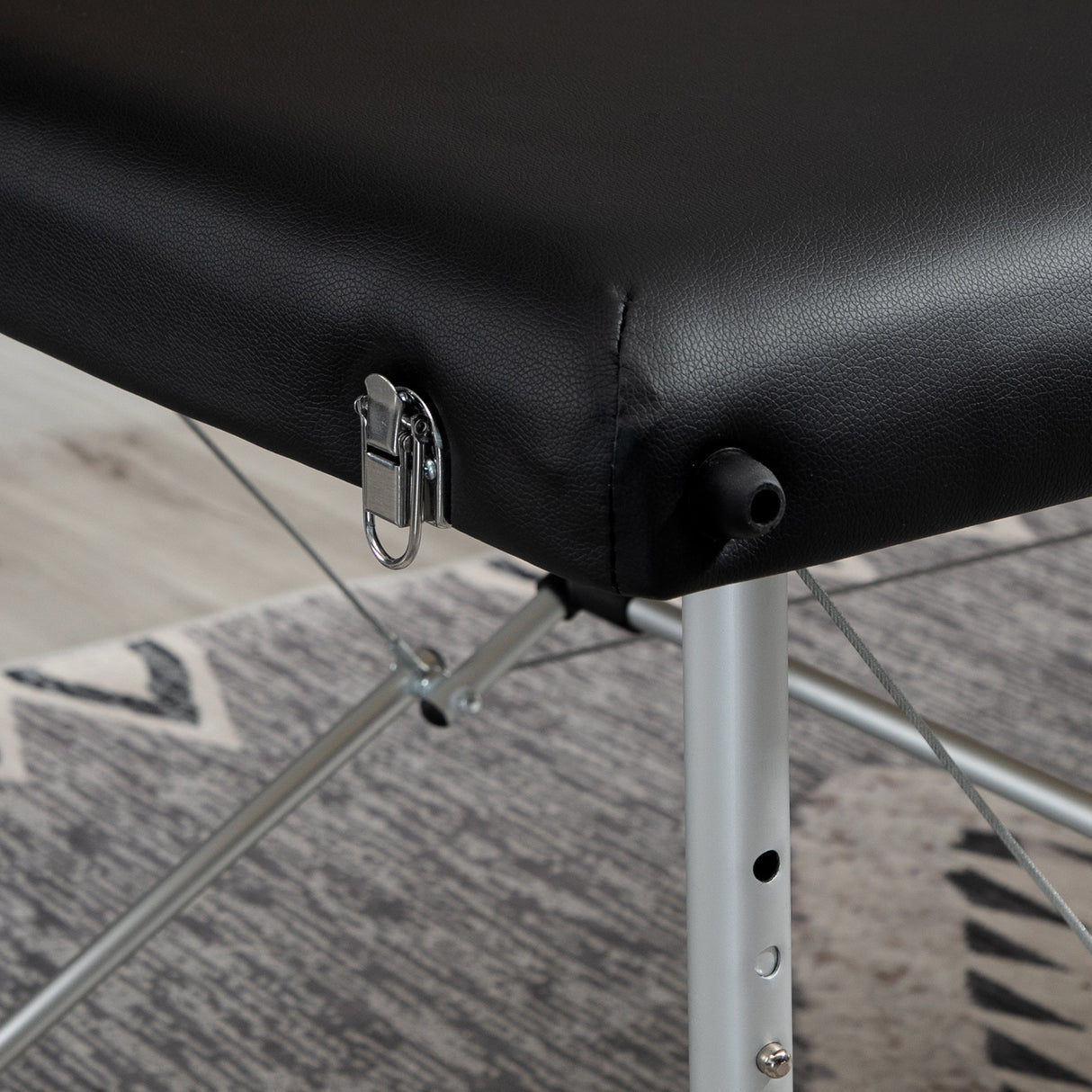 easycomfort easycomfort lettino massaggio pieghevole in legno altezza regolabile e custodia da trasporto per estetista e terapista nero