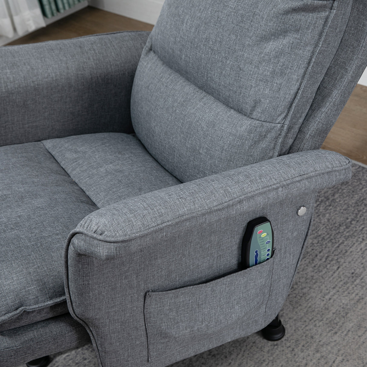 easycomfort easycomfort poltrona relax massaggiante con pouf e telecomando 8 punti massaggio e 5 programmi grigio