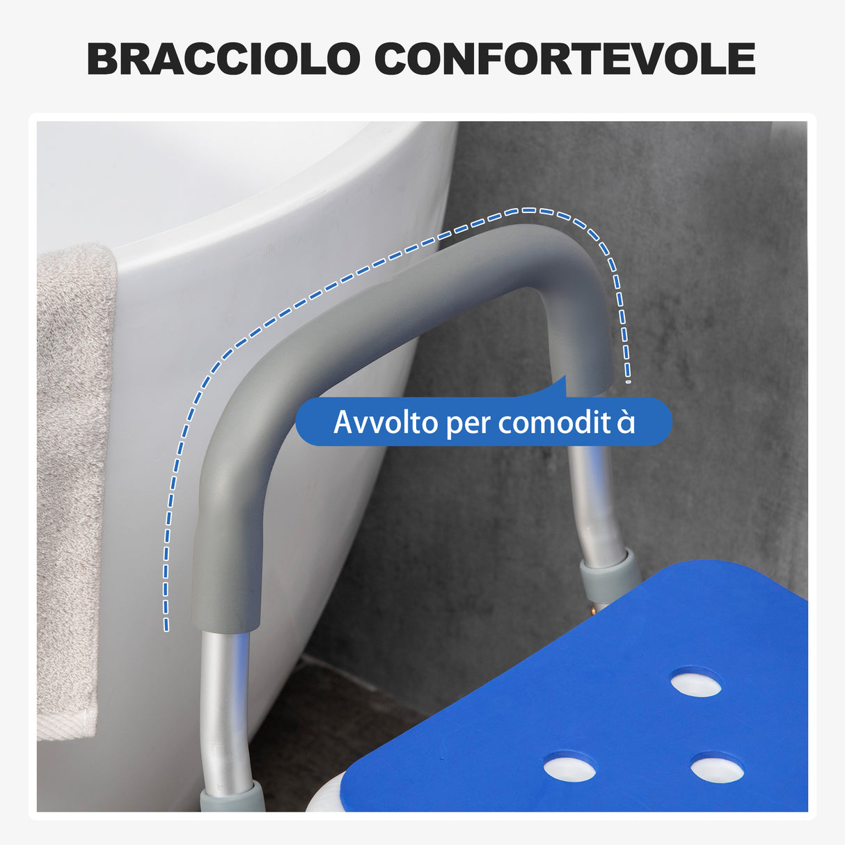 easycomfort easycomfort sedia per doccia con imbottitura e altezza regolabile braccioli e piedini a ventosa