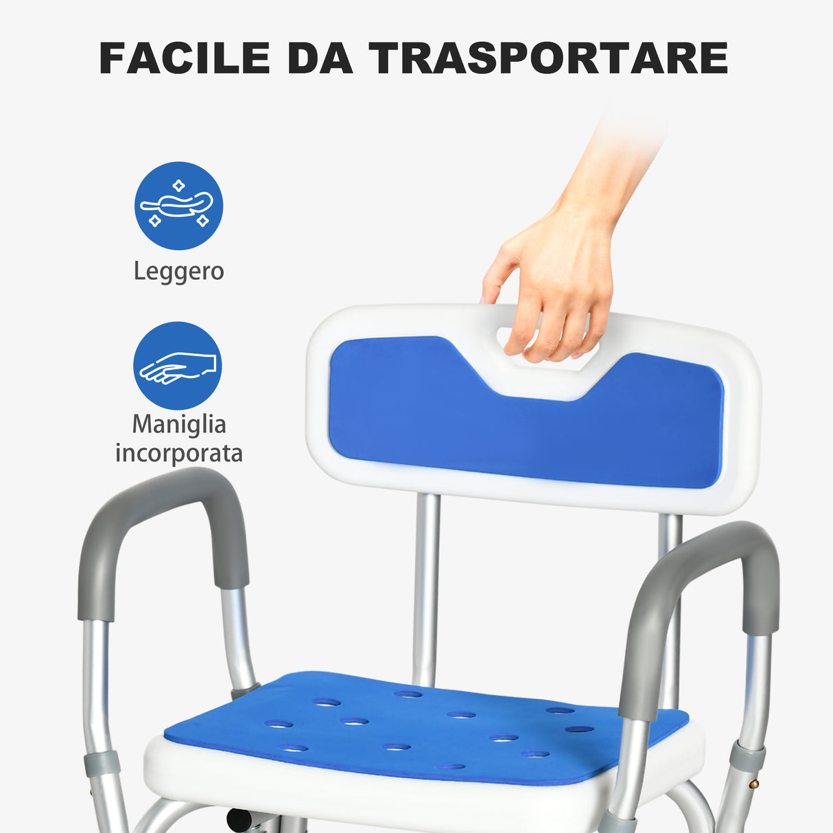 easycomfort easycomfort sedia per doccia con imbottitura e altezza regolabile braccioli e piedini a ventosa