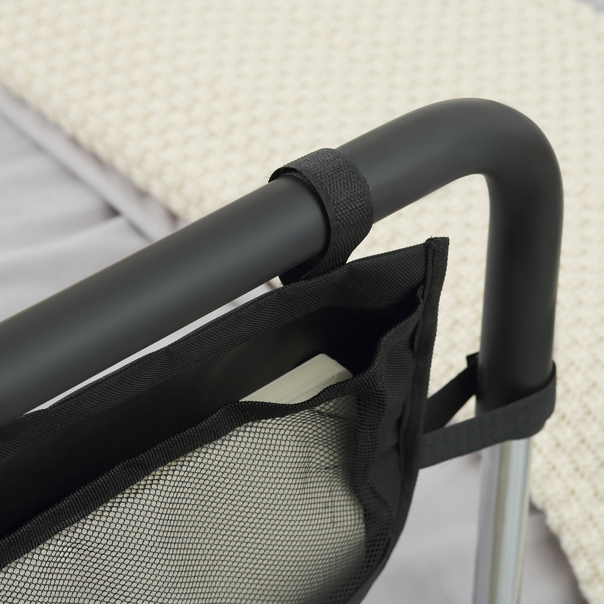 easycomfort easycomfort maniglia per letto con altezza regolabile in acciaio con impugnatura morbida argento