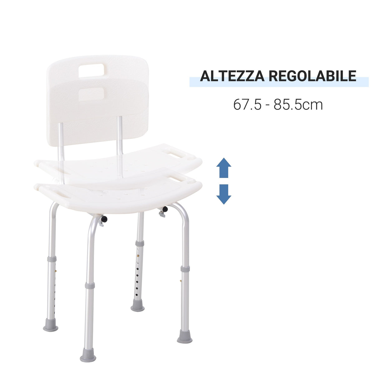 easycomfort easycomfort sedile da doccia con schienale ausilio da vasca sedia doccia altezza regolabile 8 posizioni antiscivolo ean 8054111846431