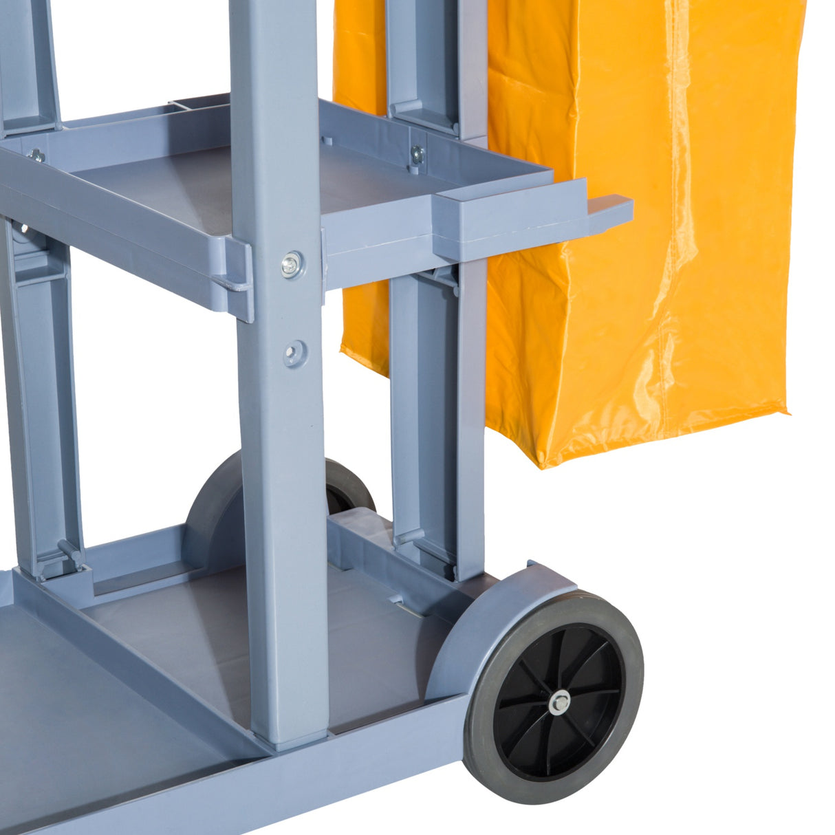 easycomfort easycomfort carrello pulizie professionale con 3 ripiani ganci portascopa 4 ruote e sacco 100l arancione 113 x 50 5 x 96 5cm ean 8054144137544