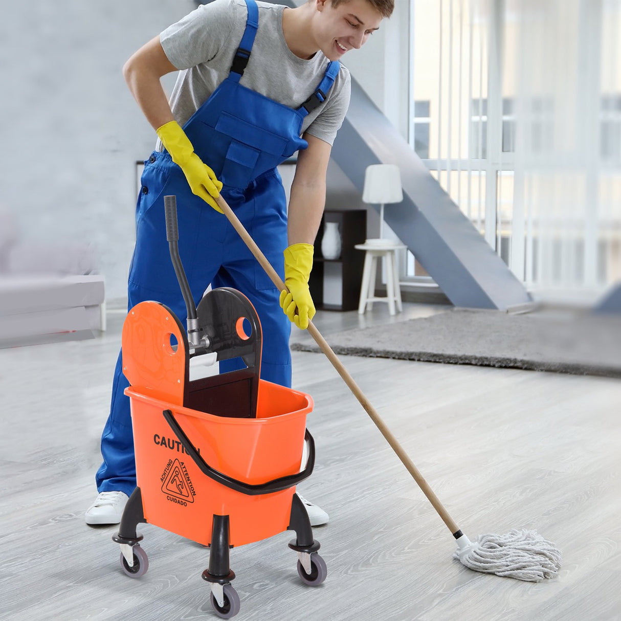 easycomfort easycomfort carrello delle pulizie professionale capacita 26l strizzatore rimovibile con ruote 44 36 90cm ean 8054111849289