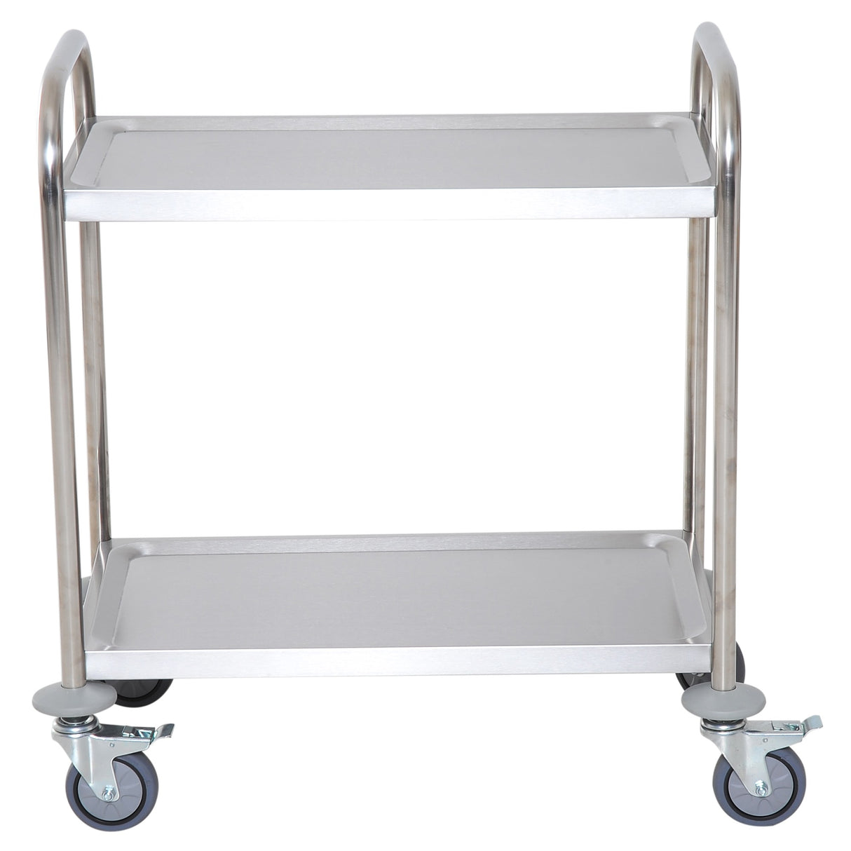 easycomfort easycomfort carrello da cucina 2 ripiani con ruote in acciaio inox 71x41x81cm argento ean 8054144139425