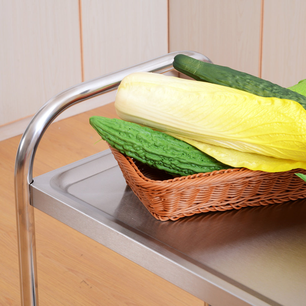 easycomfort easycomfort carrello da cucina 2 ripiani con ruote in acciaio inox 71x41x81cm argento ean 8054144139425