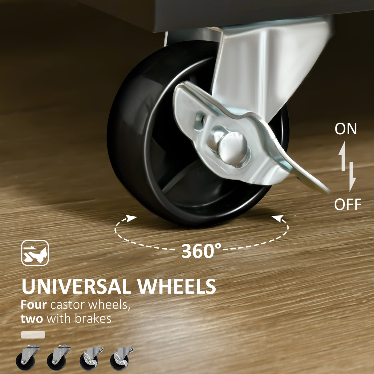 easycomfort easycomfort carrello da cucina multiuso in legno con 2 cassetti armadietto e 4 ruote 104x46x91cm nero