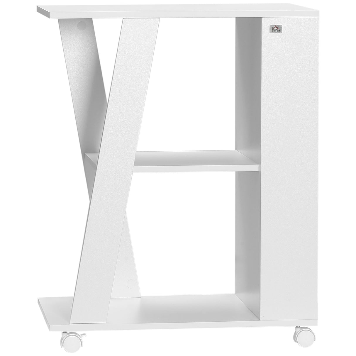 easycomfort easycomfort carrello da cucina portavivande in legno con 2 ripiani e ruote 60x38x77cm bianco