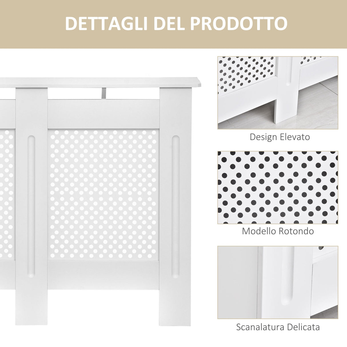 easycomfort easycomfort copritermosifone in legno a griglia bianco 111.5x82x19cm