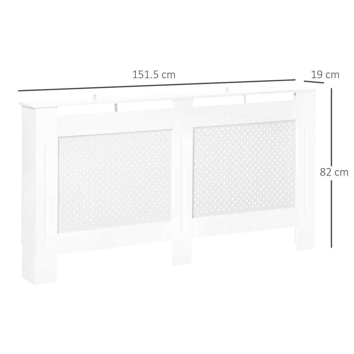 easycomfort copritermosifone in legno a griglia bianco 151.5x82x19cm