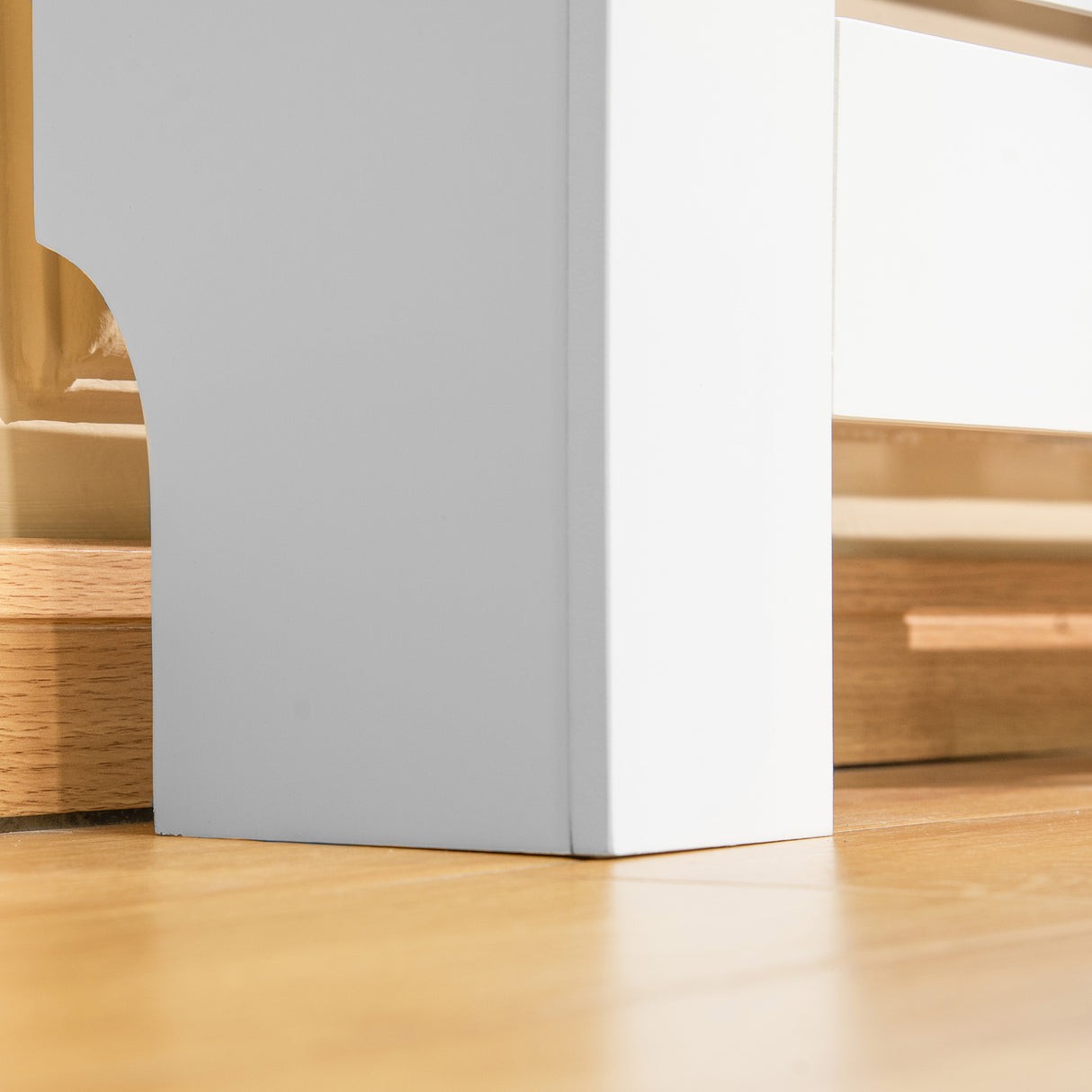 easycomfort mobile copricalorifero larghezza regolabile e mensola superiore in mdf e legno bianco