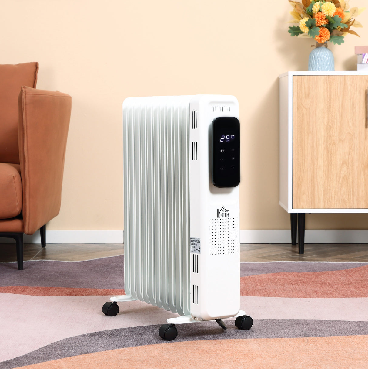 easycomfort easycomfort radiatore a olio a 11 elementi 3 livelli di riscaldamento e timer 50 5x24x63cm bianco